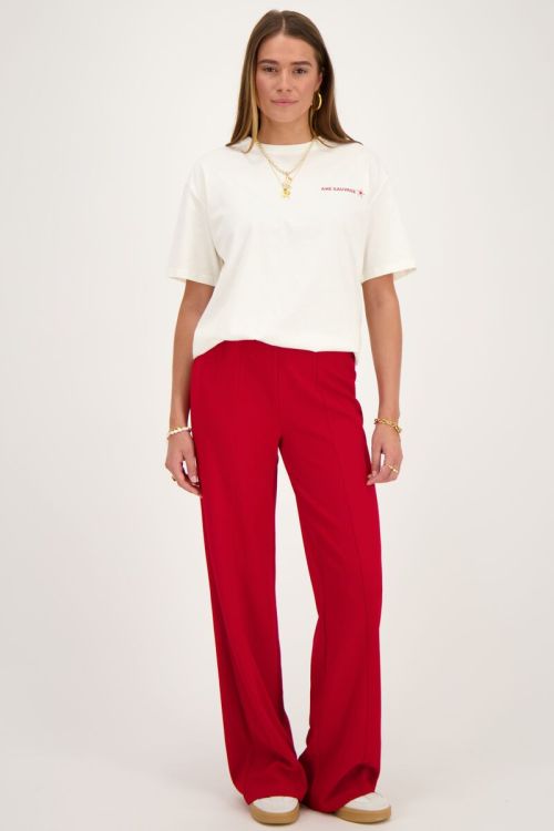 Bordeaux rode pantalon met plooien