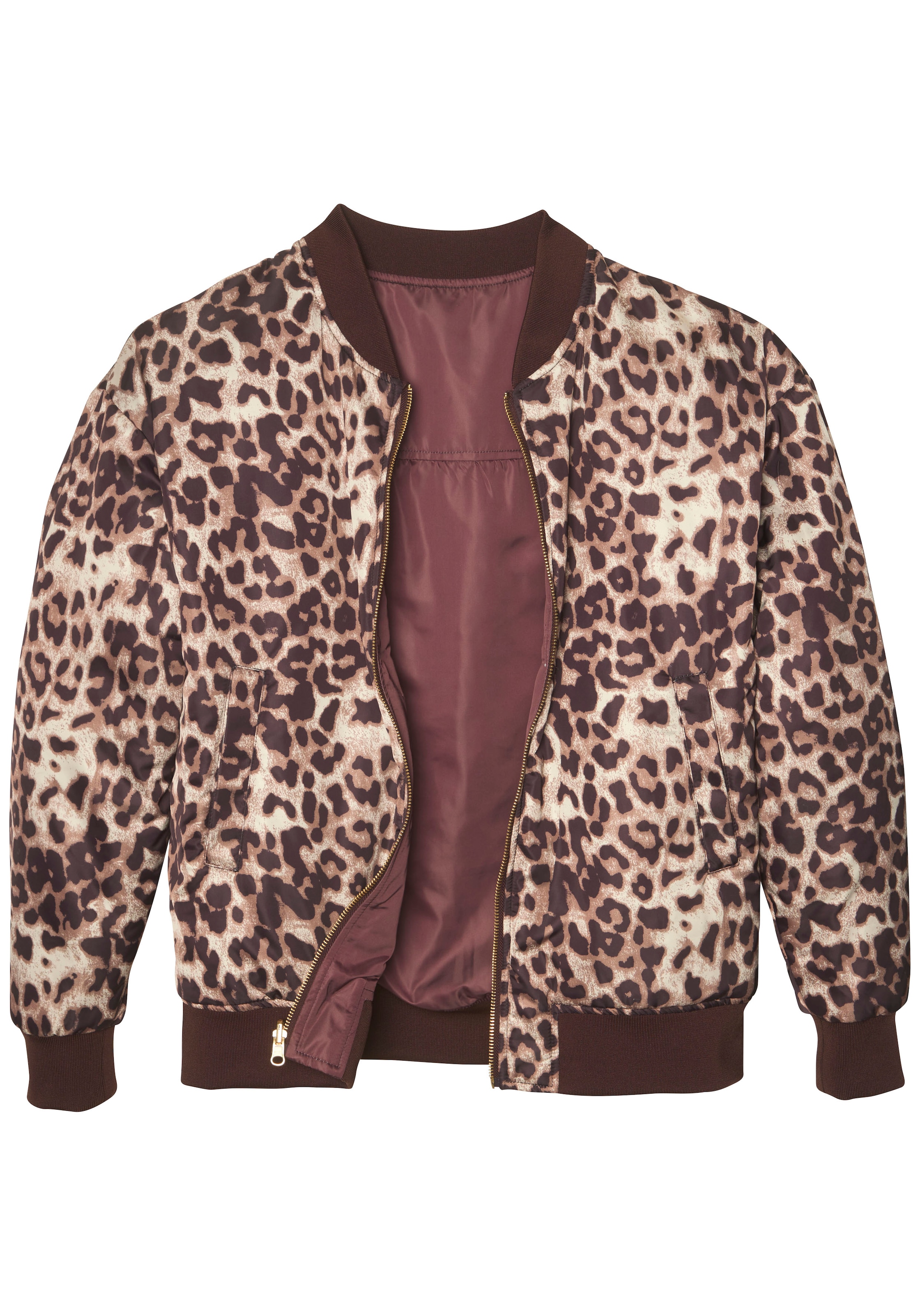 Buffalo Wendejacke mit Uni/Leoprint, Bomberjacke, modisch