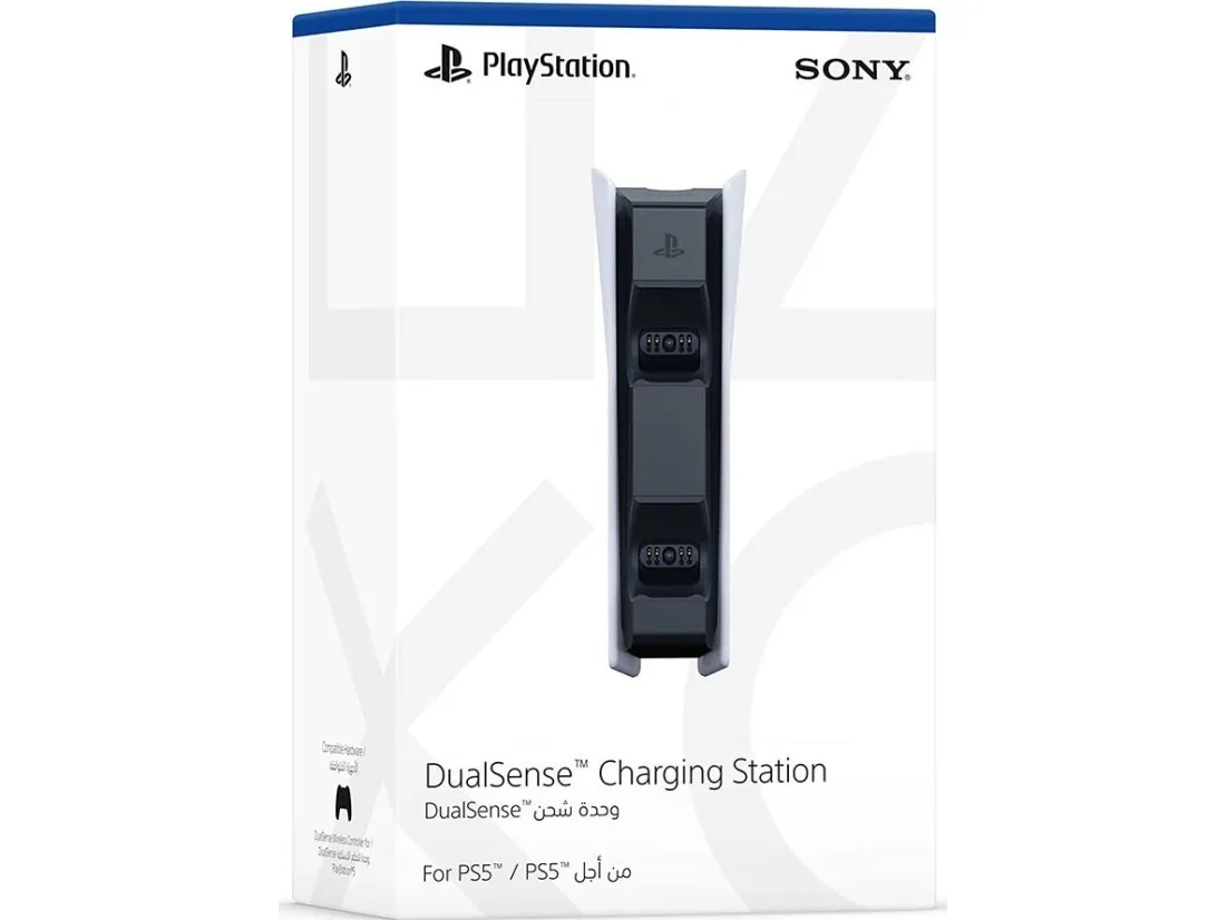 Sony | DualSense™ Charging Station - Opladningsstation   AC-strømadapter - 2 output-stikforbindelser - for Sony DualSense™ (PlayStation® 5)