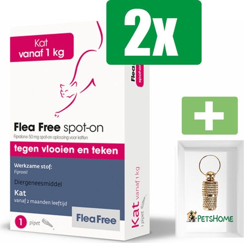 Flea Free - Spot-On - Anti Vlooiendruppels - Kat - 1 Pipet