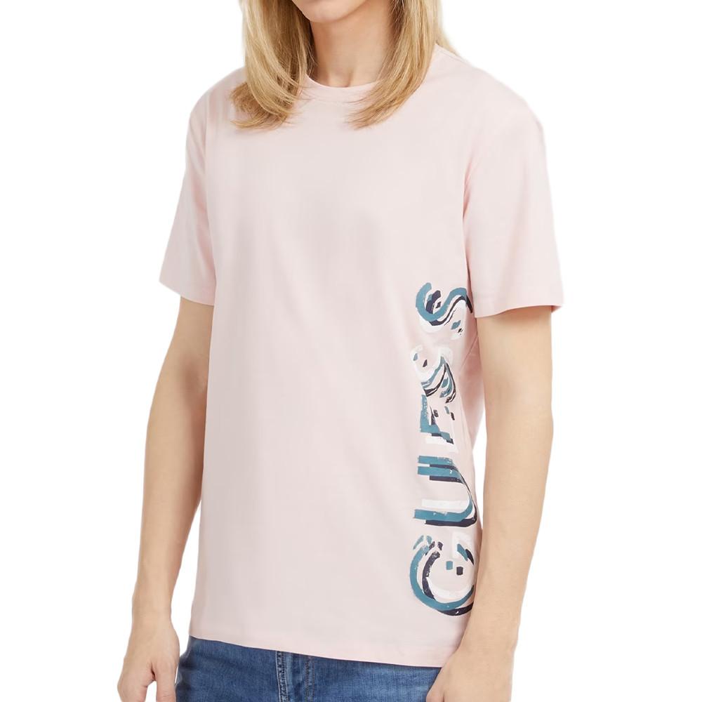 Guess T-shirt Rose Homme Guess Vertical