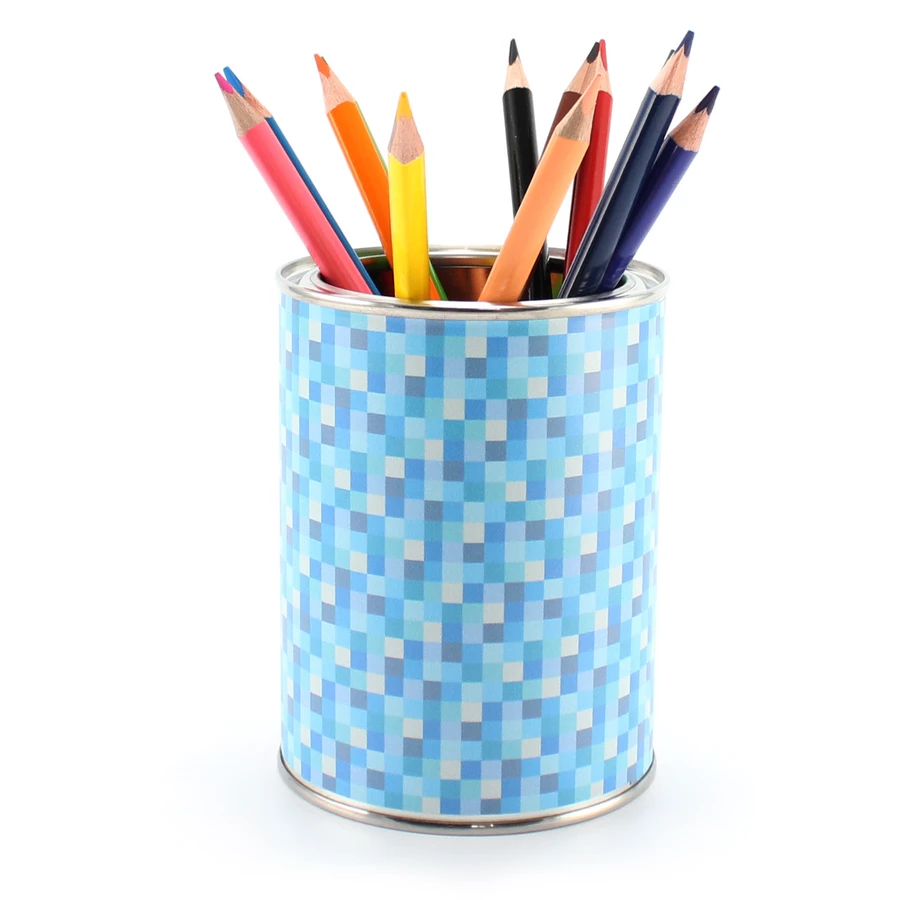 Nikima Stiftebecher Pixel blau - Kinder Stifteköcher Stiftehalter blau