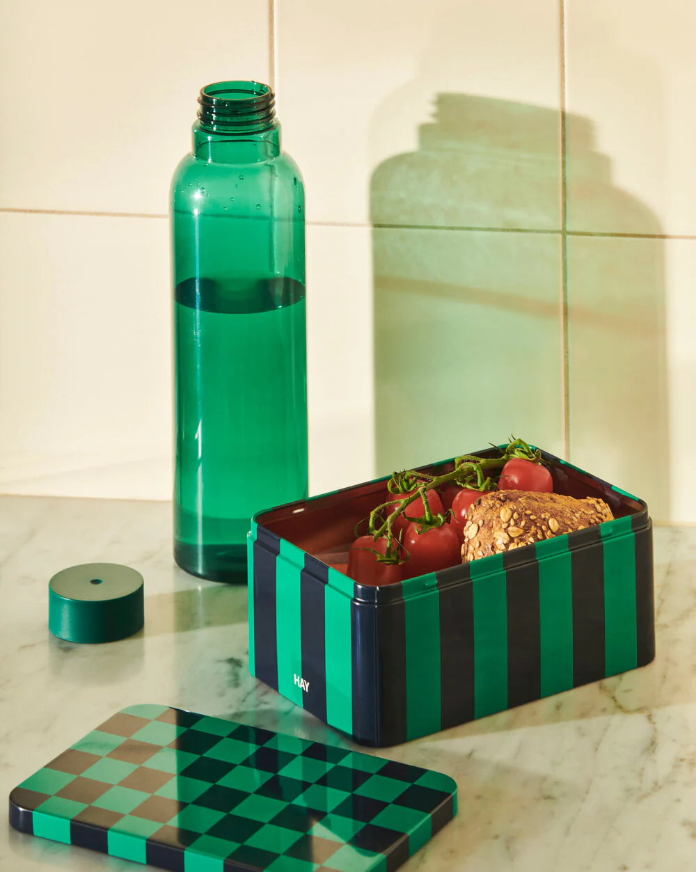 HAY  Tin beholder, small - Green/dark blue