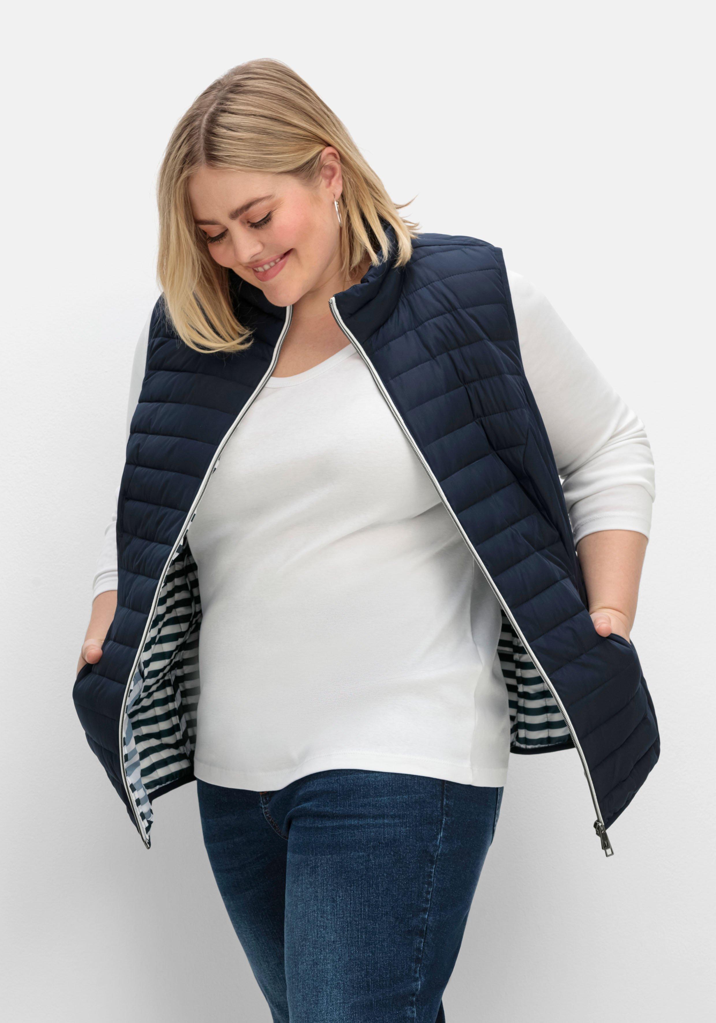 Leicht wattierte Steppweste mit 2-Wege-Zipper