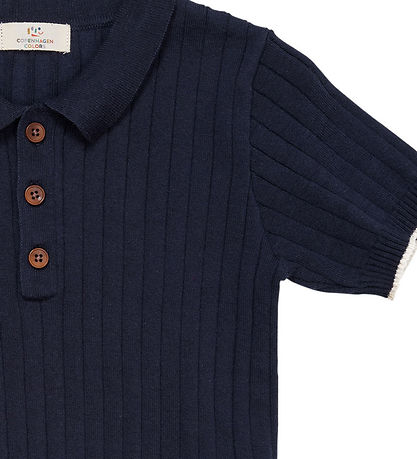Copenhagen Colors Polo - Strick - Navy/Cream Kombi.