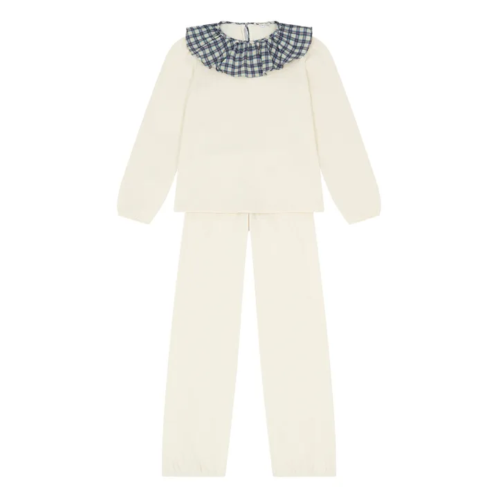 Risu Risu Pyjama Jersey Bio Français Pierrot | Ecru