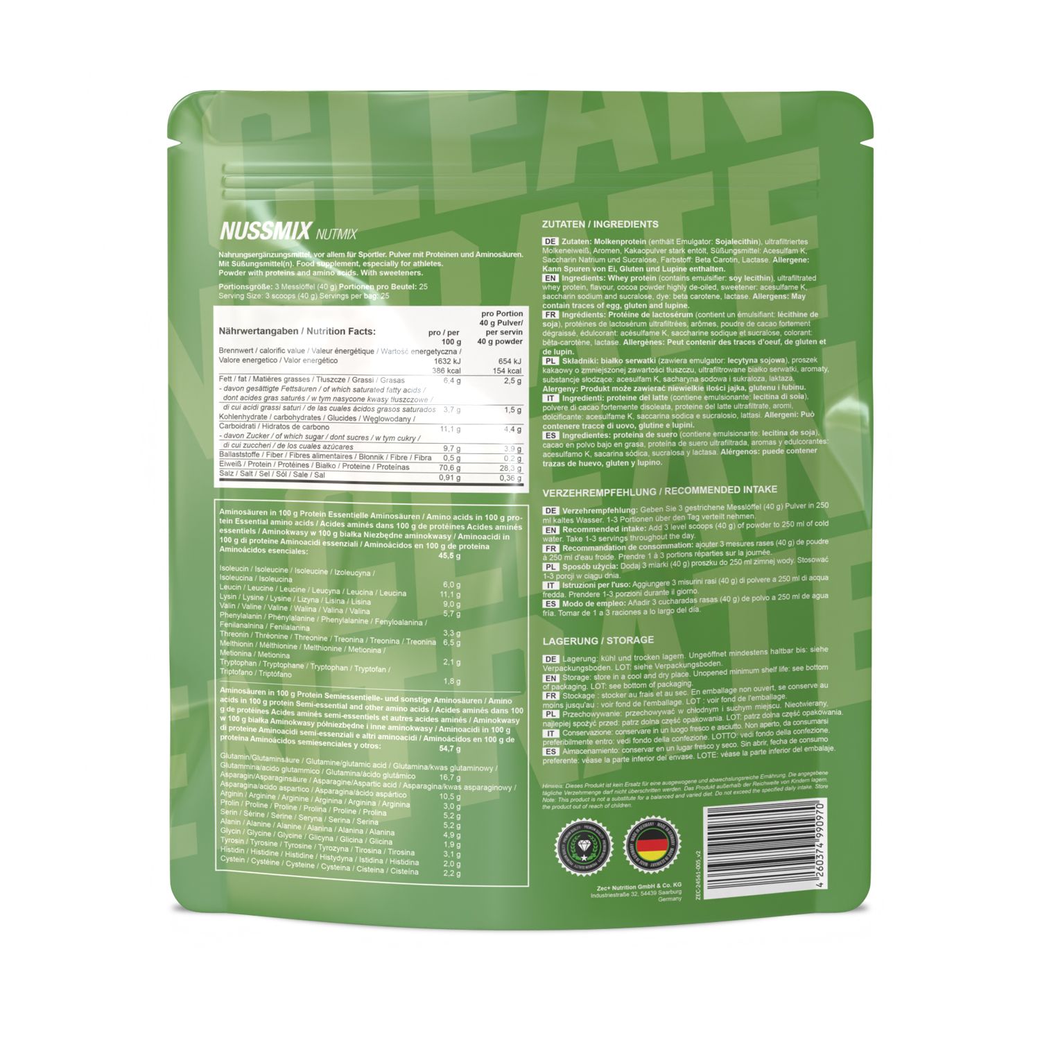 ZEC+ CLEAN CONCENTRATE Protein/ Eiweiß Nussmix