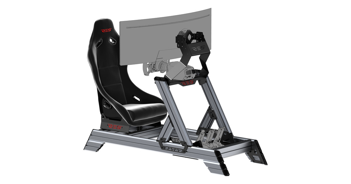 Res-TechSmart Cockpit + GT Seat racing simulator  (Zwart/grijs)