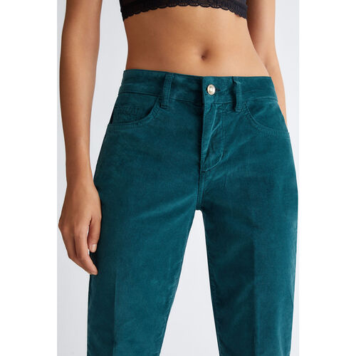Liu Jo - Pantalón Bottom Up de terciopelo Verde