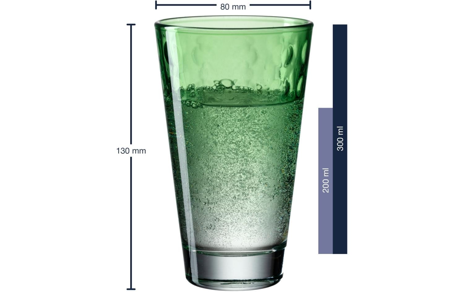 Trinkglas Optic Pastell 300 ml, 6 Stück, GrünFarbiges Trinkgläser Set