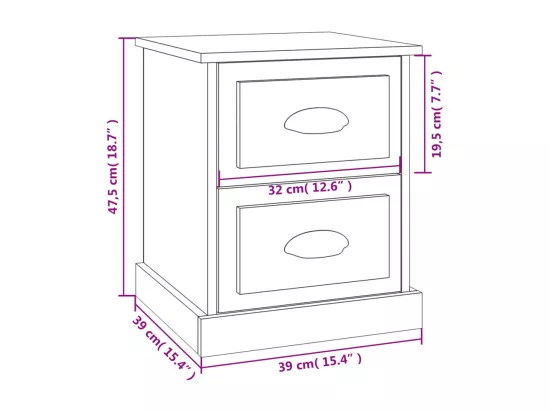 Table de chevet blanc brillant 39x39x47,5 cm Bois d’ingénierie