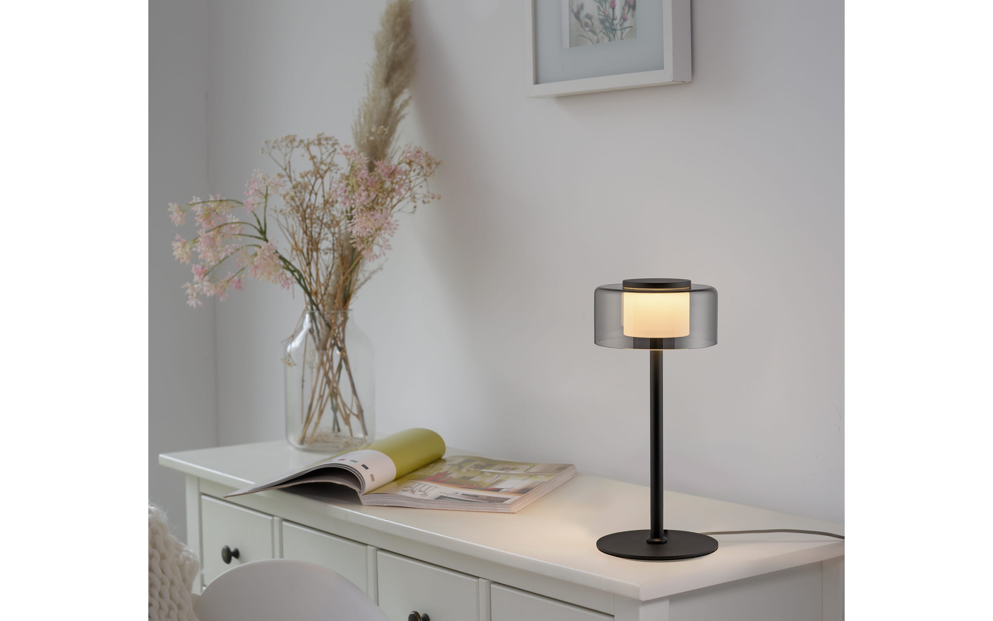LED-Tischleuchte schwarz, inkl. Dimmfunktion