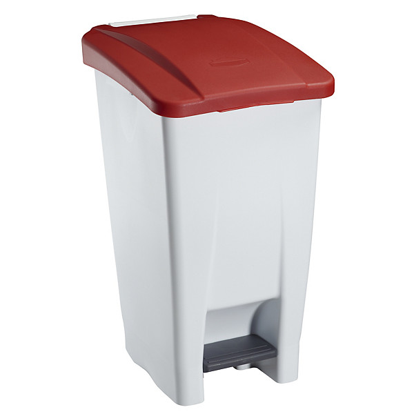 Poubelle à pédale Rossignol Mobil blanc/rouge 60 L
