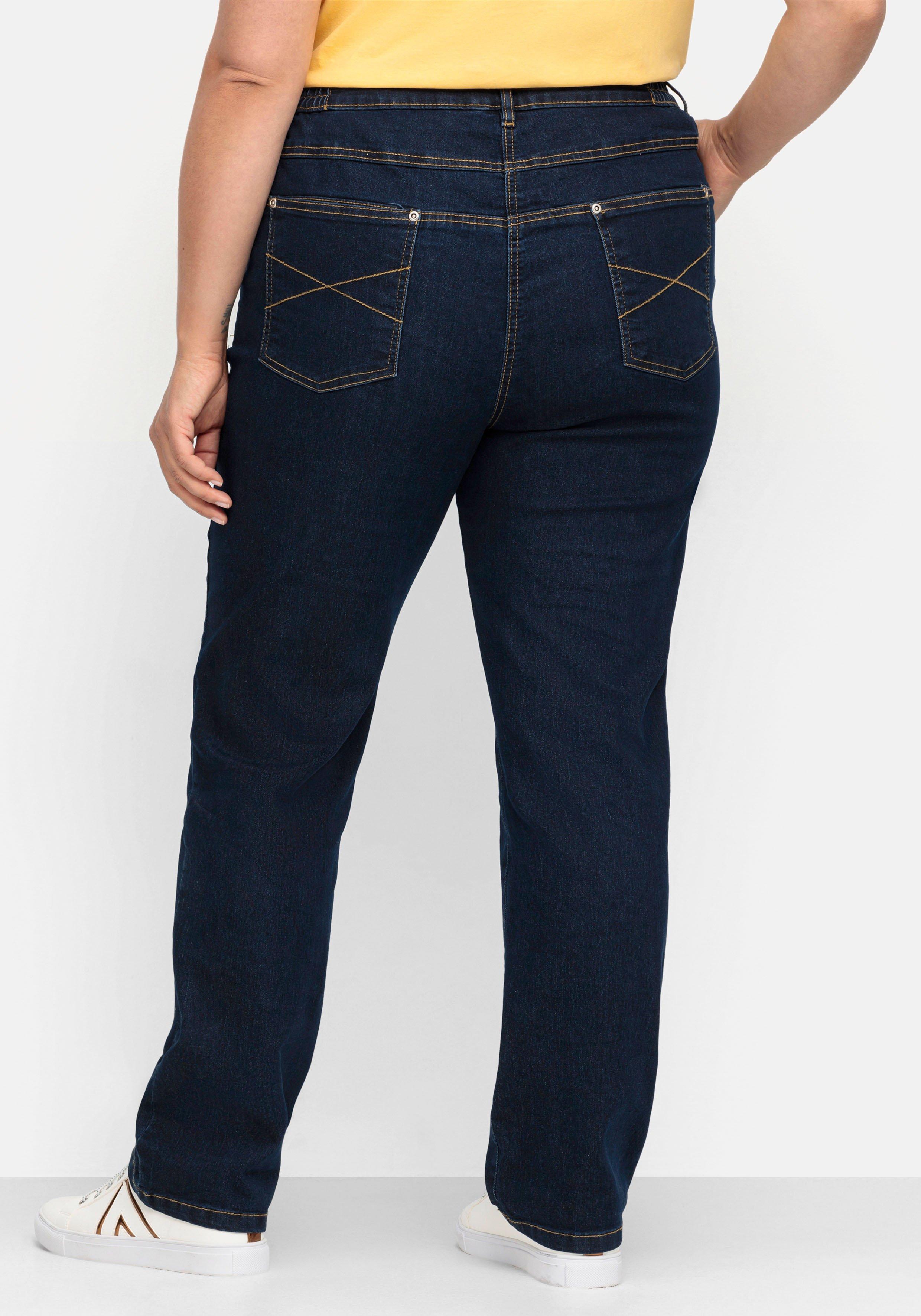 Gerade Stretch-Jeans mit Komfortbund