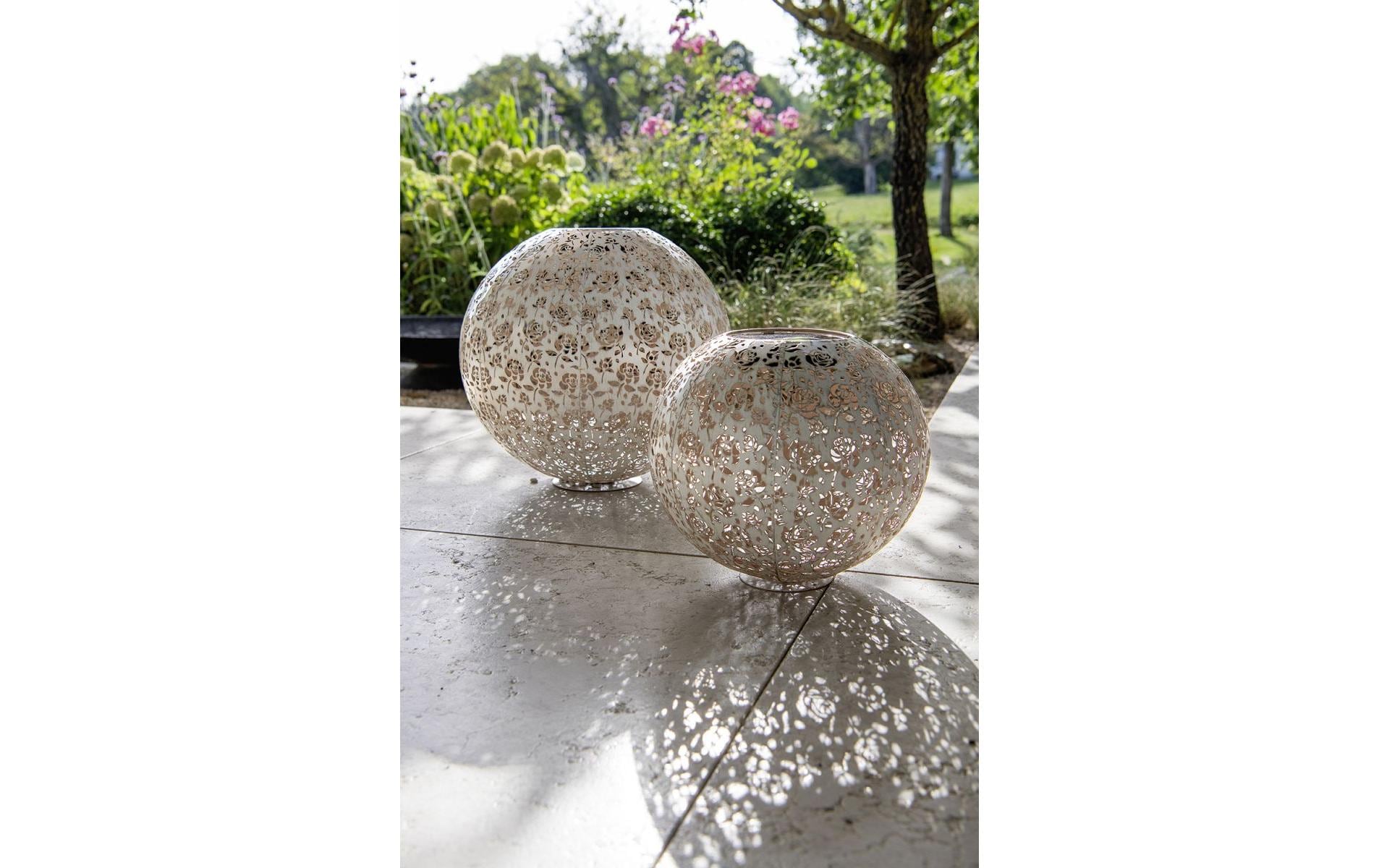Windlicht Solar Antic Ball Baccara Ø 30 cm, WhiteSolarleuchte zum Aufstellen