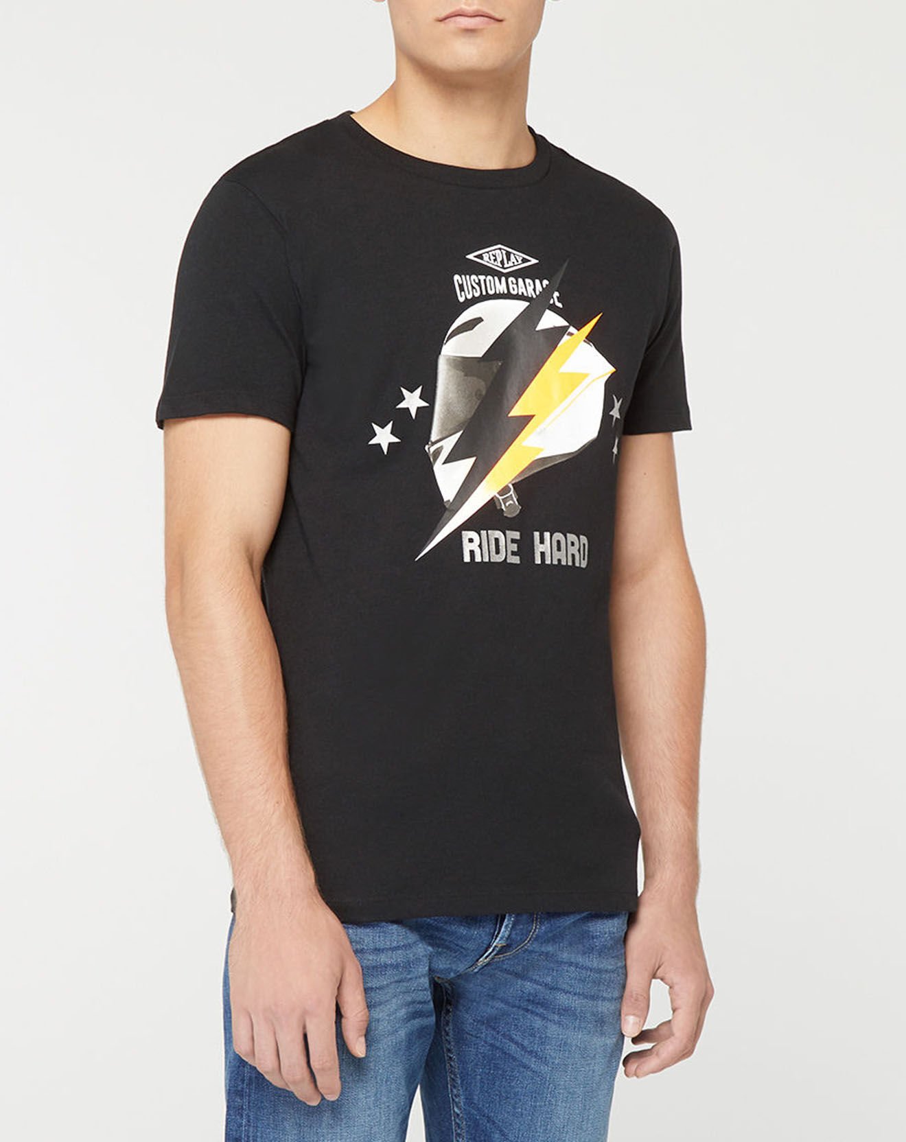 Replay T-Shirt Flash Ride Hard noir