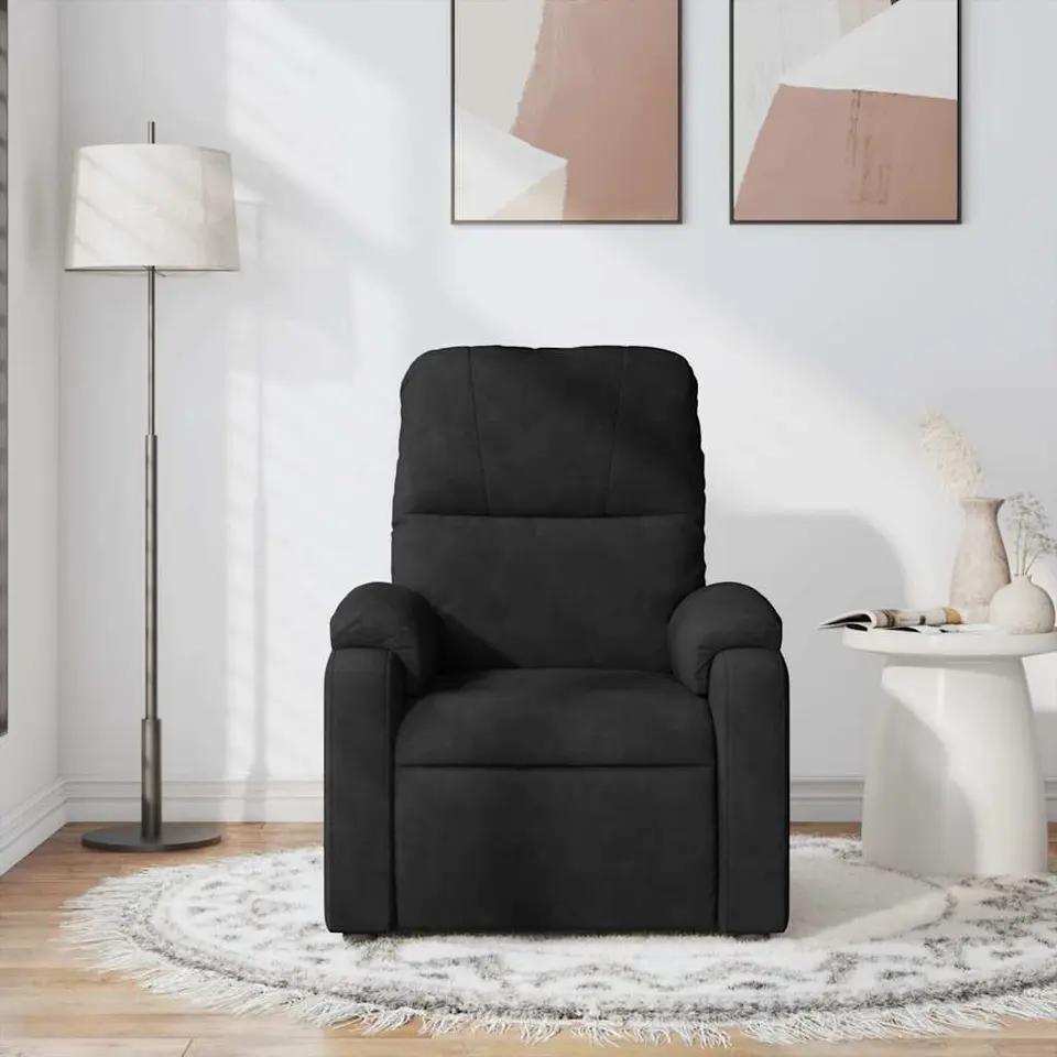 vidaXL - Massagestoel - Zwart - Microvezel