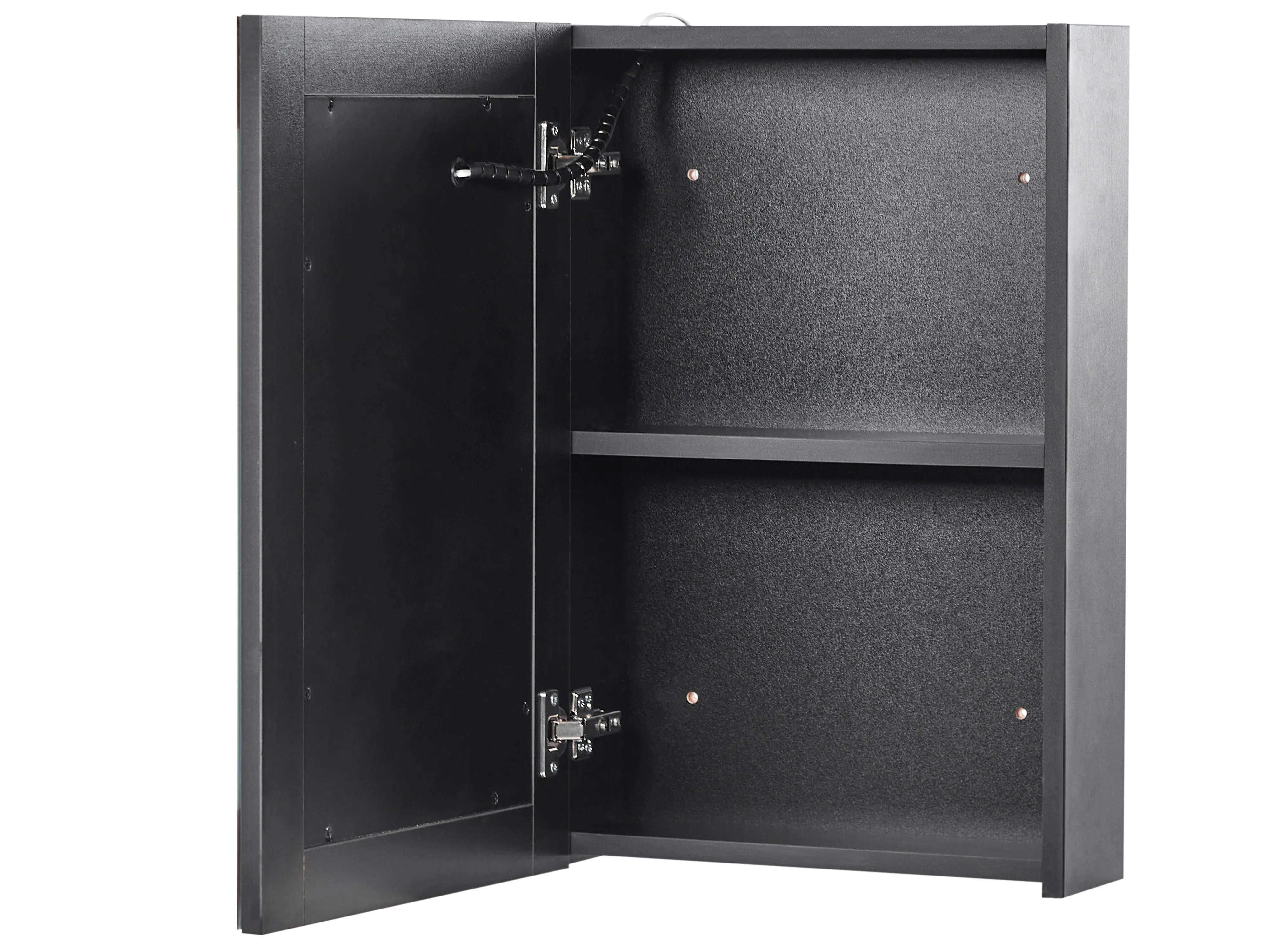 Badkamer wandkast met spiegel LED CAMERON 40 cm 60 cm Zwart