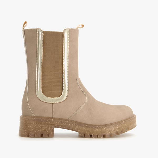 Blue Box meisjes Chelsea boots beige met glitters