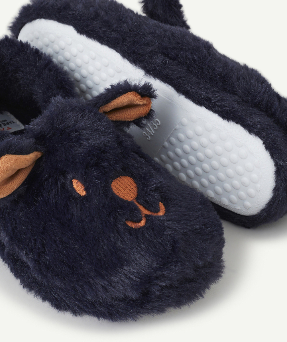 PAIRE DE CHAUSSONS GARÇON TOUT DOUX BLEU ANIMATION CHIEN