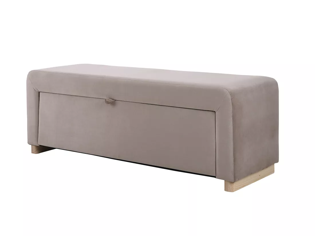 Banc coffre - Velours - Taupe - CAPINO