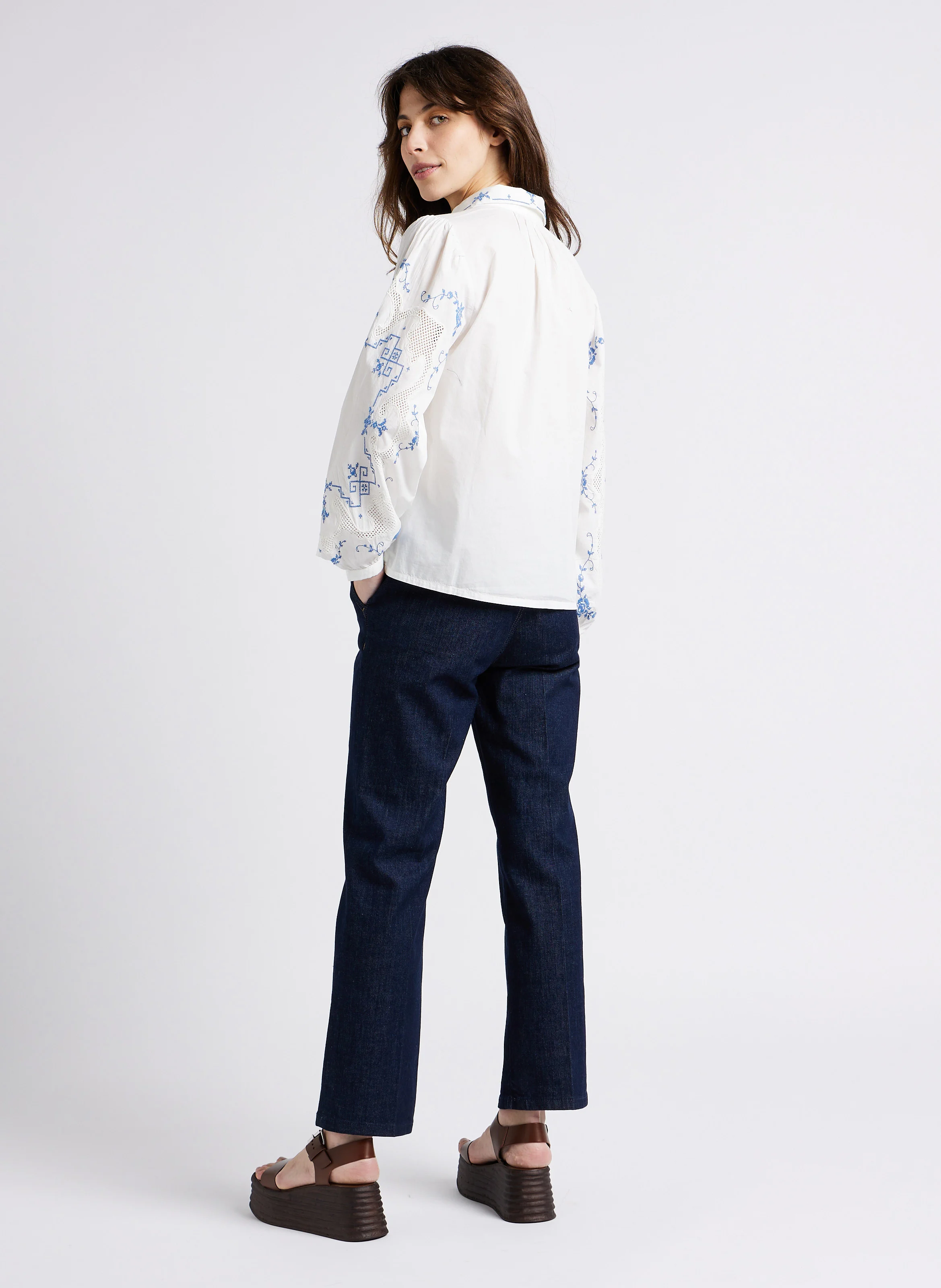 CLEMENTINE - Chemise col classique en coton | Blanc