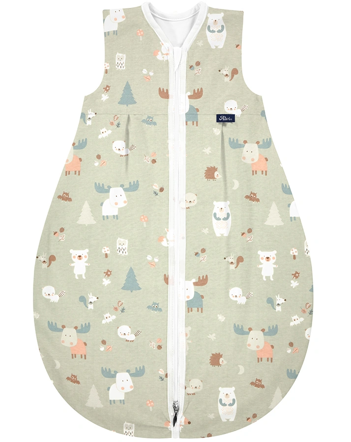 Kugelschlafsack MÄXCHEN LIGHT – BABY FOREST in grün