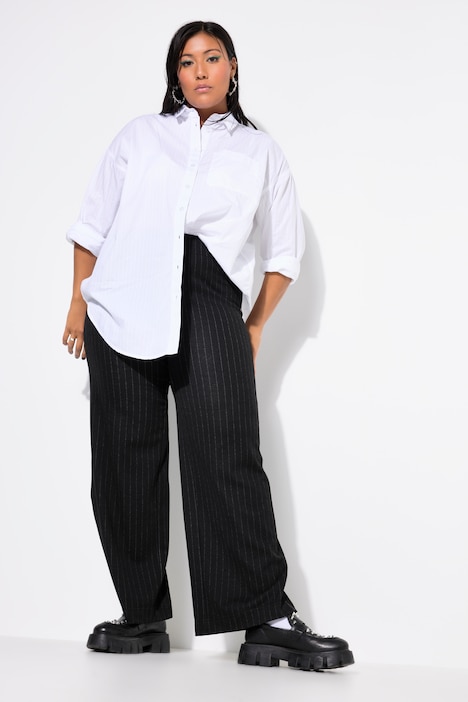 Hose, wide Legs, High Waist, Jersey, Streifen