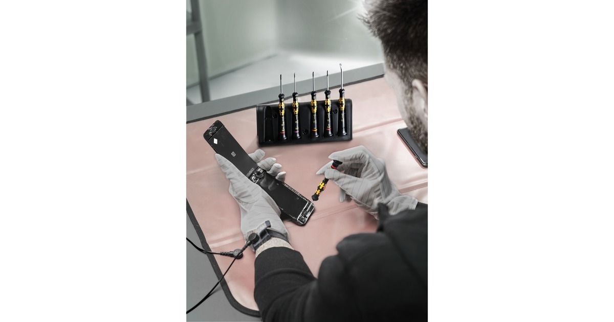 WeraKraftform Micro 6 ESD Smartphone-reparatieset 1, 6-delig schroevendraaier  (Zwart/geel)