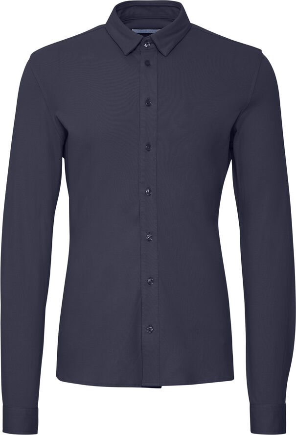 Casual Friday CFARTHUR LS BU jersey piquet shirt Dark navy