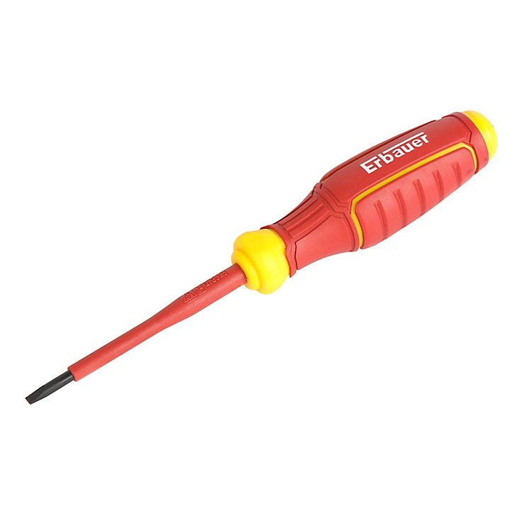 Tournevis d'électricien VDE plat SL75 x 3.5 mm Erbauer