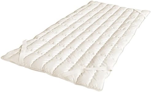 Unterbett aus Bio-Baumwolle (Bezug und Füllung) 100x200 cm, allergikergeeignet und waschbar, Matratzenschoner in Verschiedene Größen
