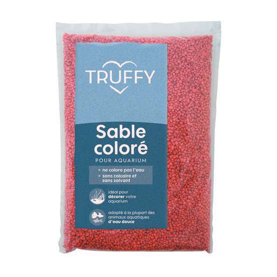 Sable coloré pour aquarium d'eau douce Truffy rouge 1Kg