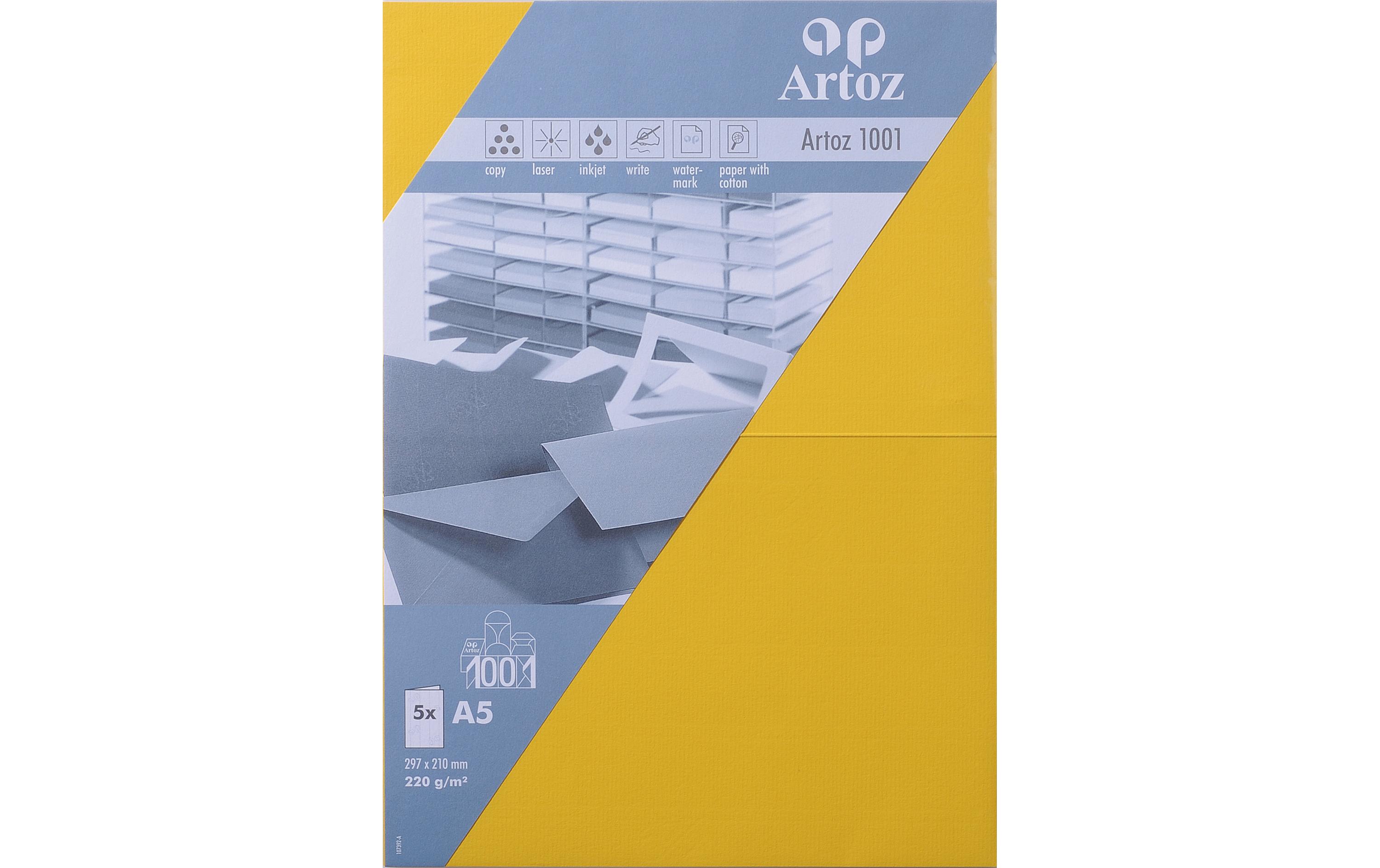 Blankokarte 1001, A5, 5 Blatt, SonnengelbSchreibkarte im Format A5
