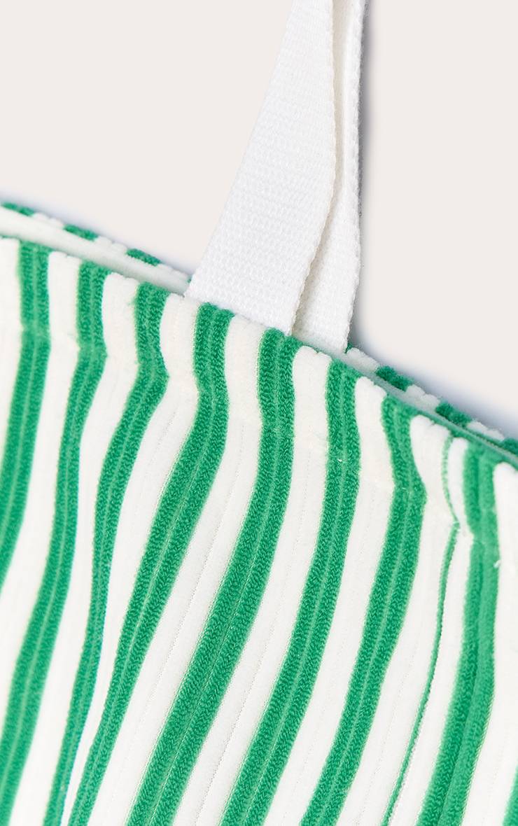 Vert Sac Cabas En Tissu Éponge À Rayures
