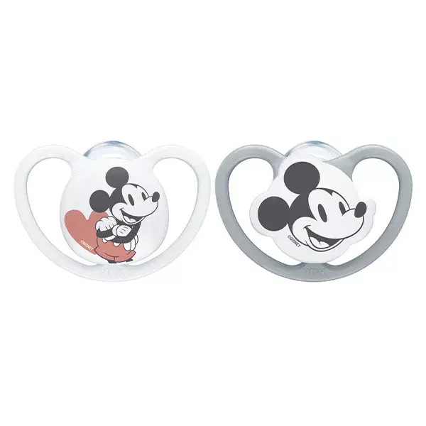 Chupeta de silicone Nuk Space +18m Mickey Mouse, pacote com 2 unidades
