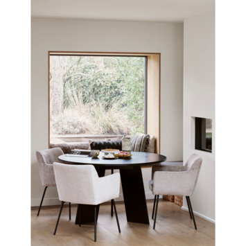 WOOOD eettafel Fries blacknight eikenhout ø 129 cm