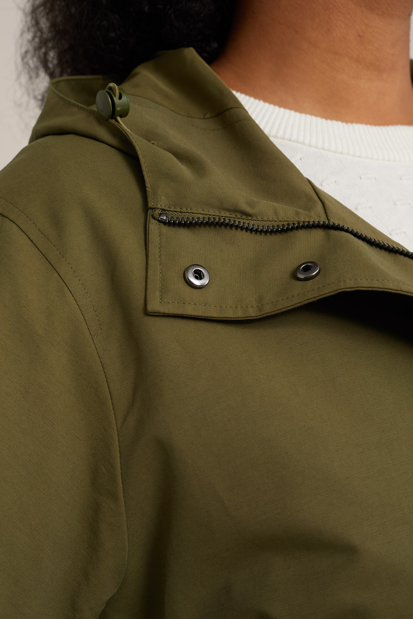 lichtgewicht parka - Curve WE Fashion Olijfgroen