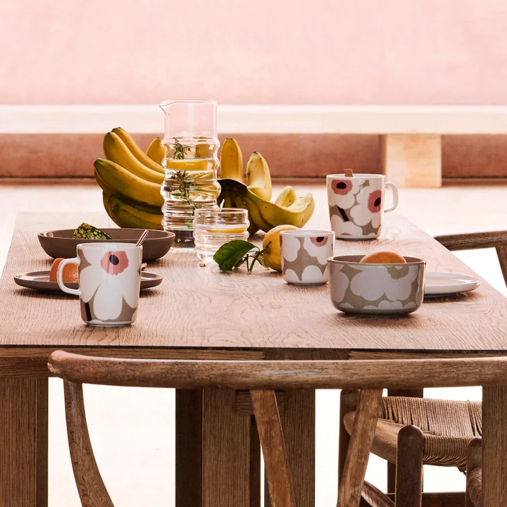 Marimekko - Oiva Unikko Becher (2er-Set), 200 ml, schwarz / weiss