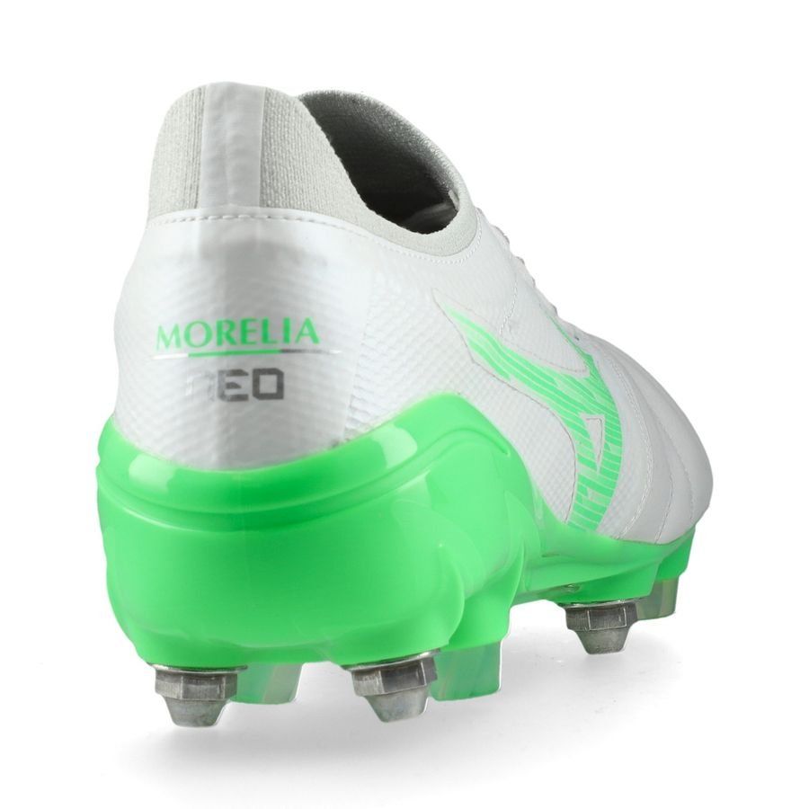 Mizuno Morelia Neo IV Beta Elite SG Frontier - Blanc/Vert Néon/Cool Gray
