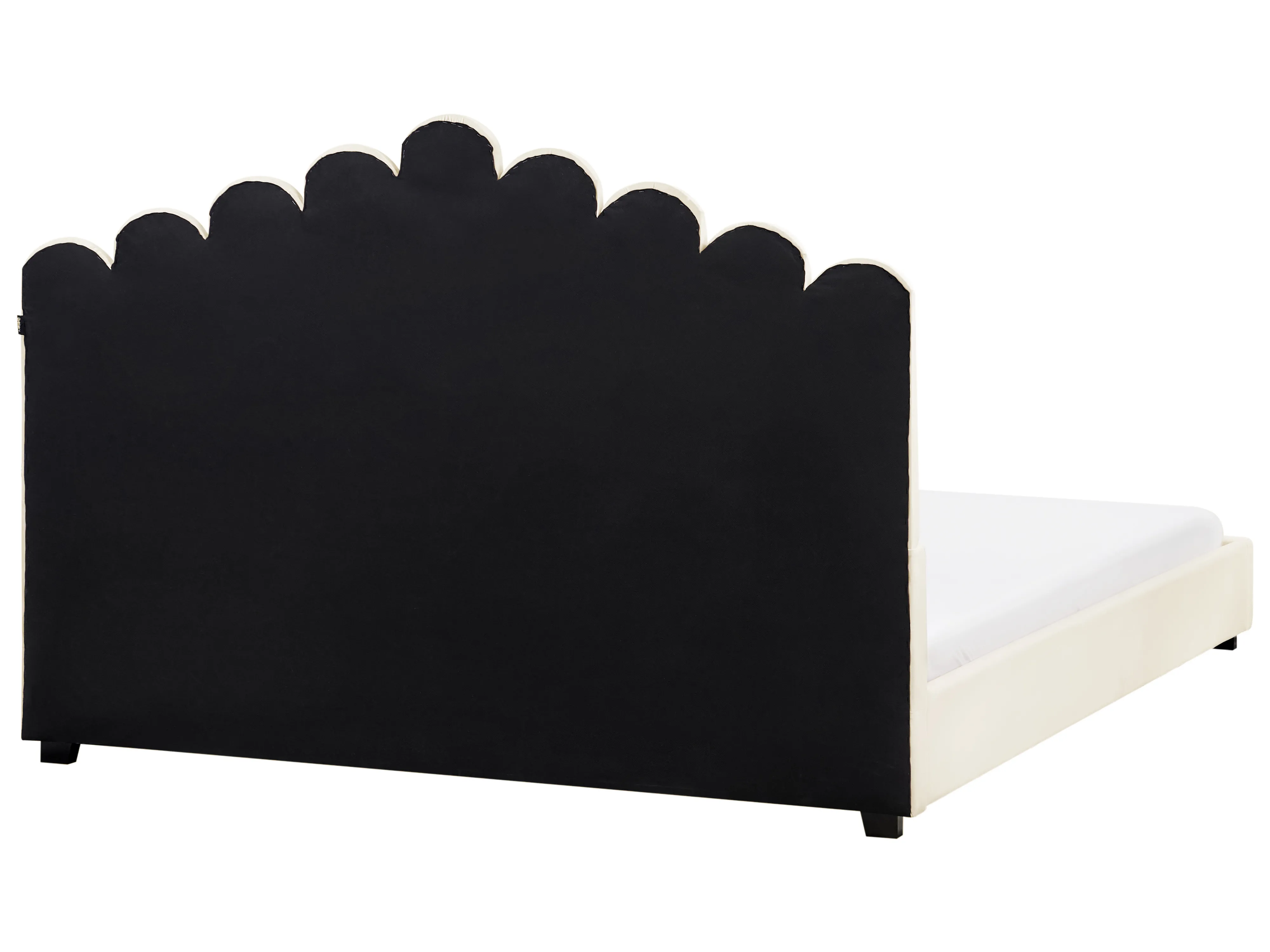 Waterbed Fluweel VINCENNES 180 x 200 cm Gebroken wit