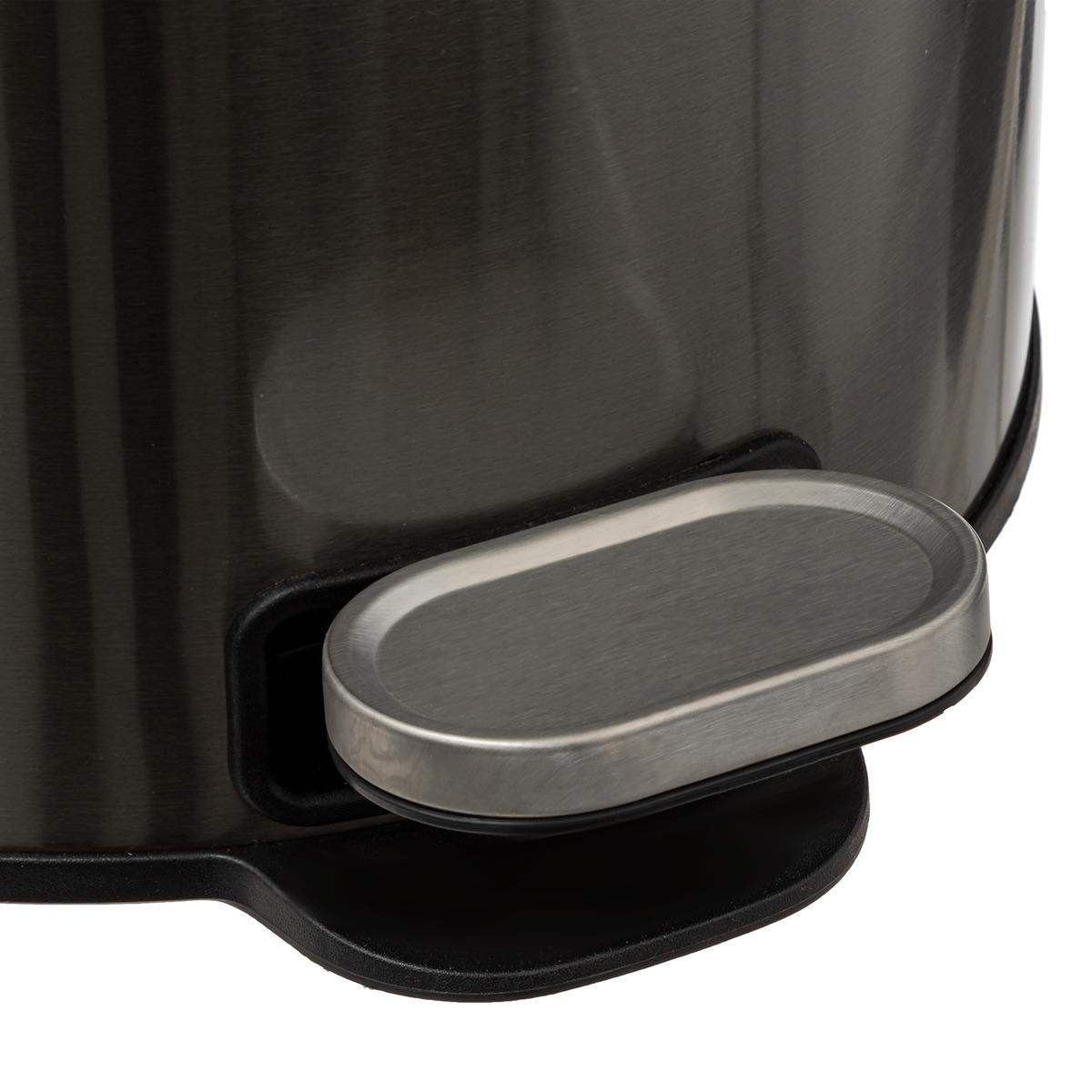 POUBELLE METAL 30L INOX NOIR DELTA