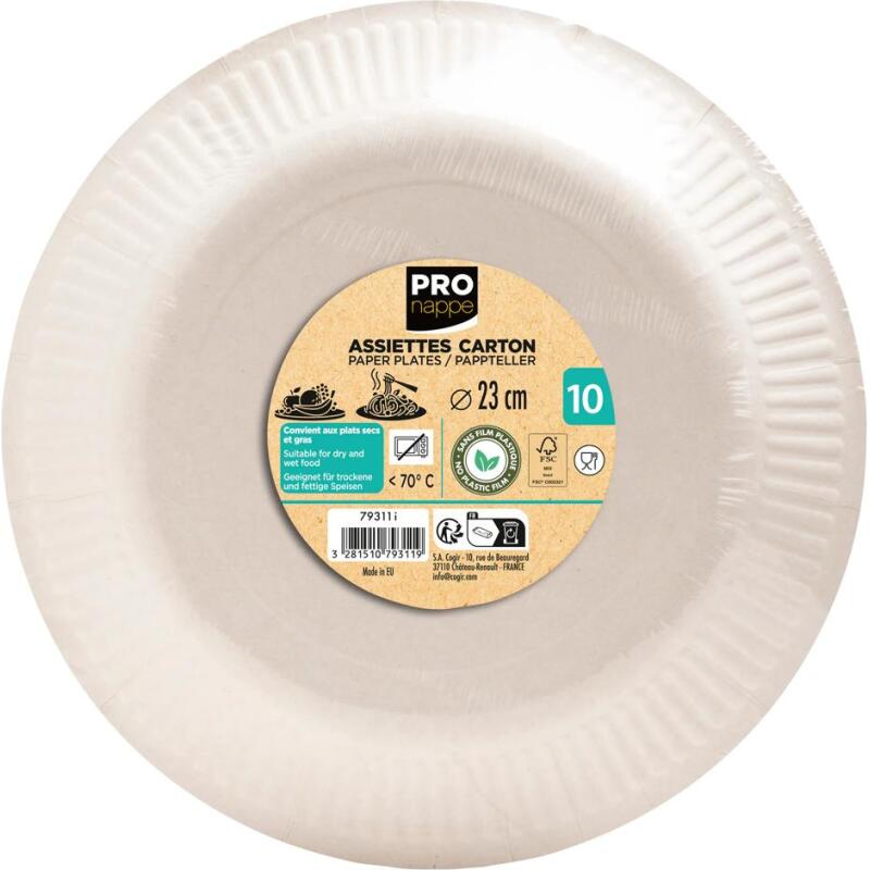 Assiette en carton, rond, 230 mm