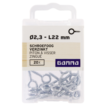 GAMMA Schroefoog 2,3mm - 22mm verzinkt 20st.