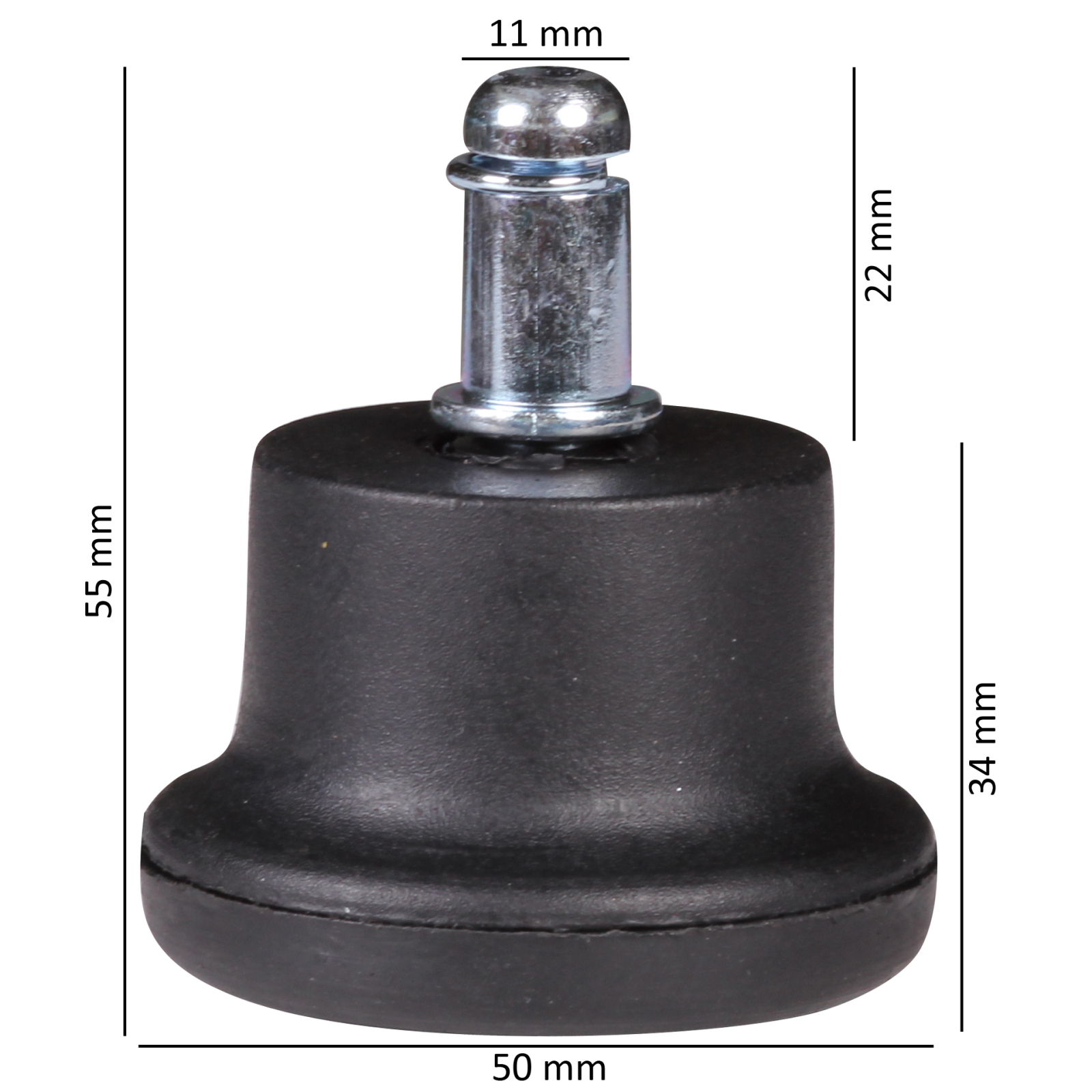 5er-Set Bodengleiter - schwarz - 50 mm