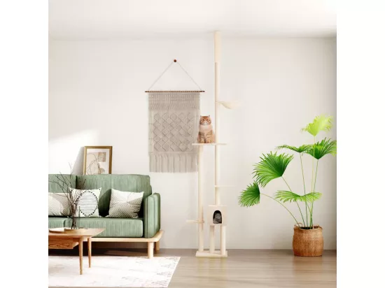 Arbre à chat du sol au plafond Crème 258,5-284,5 cm