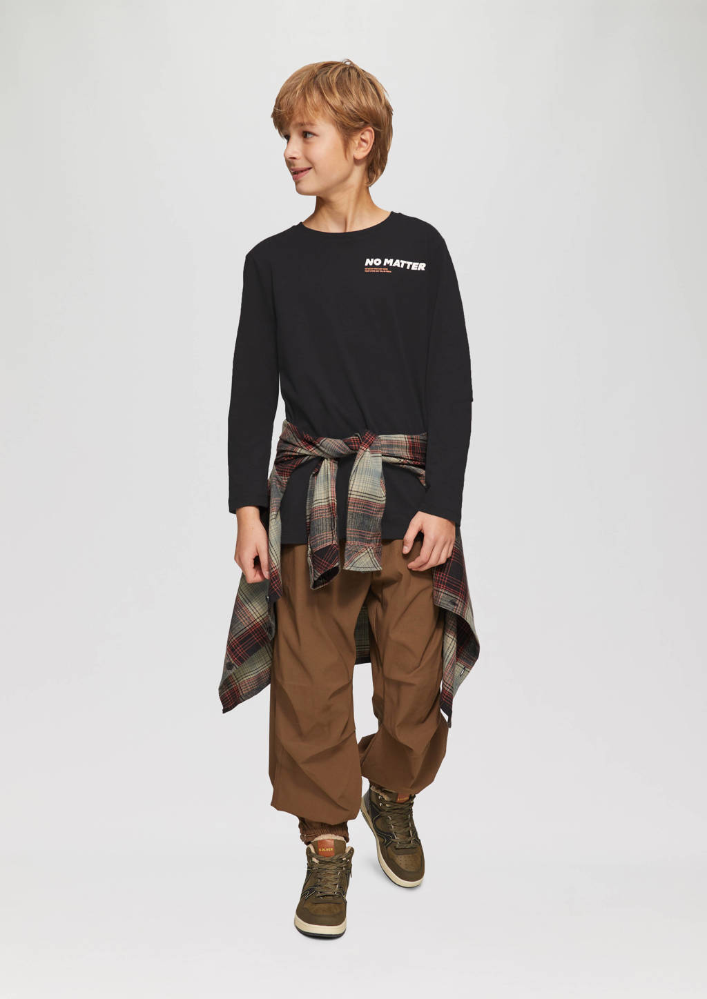 s.Oliver longsleeve met backprint zwart