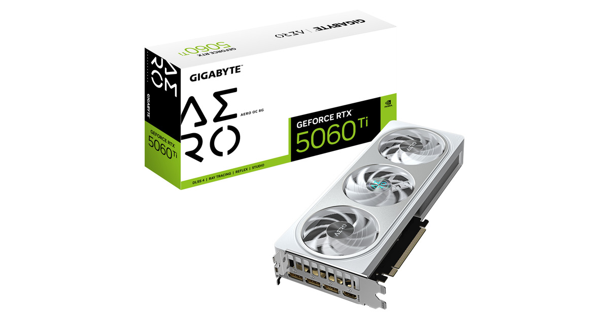 GIGABYTEGeForce RTX 5060 Ti AERO OC 8G grafische kaart  (3x DisplayPort, 1x HDMI)