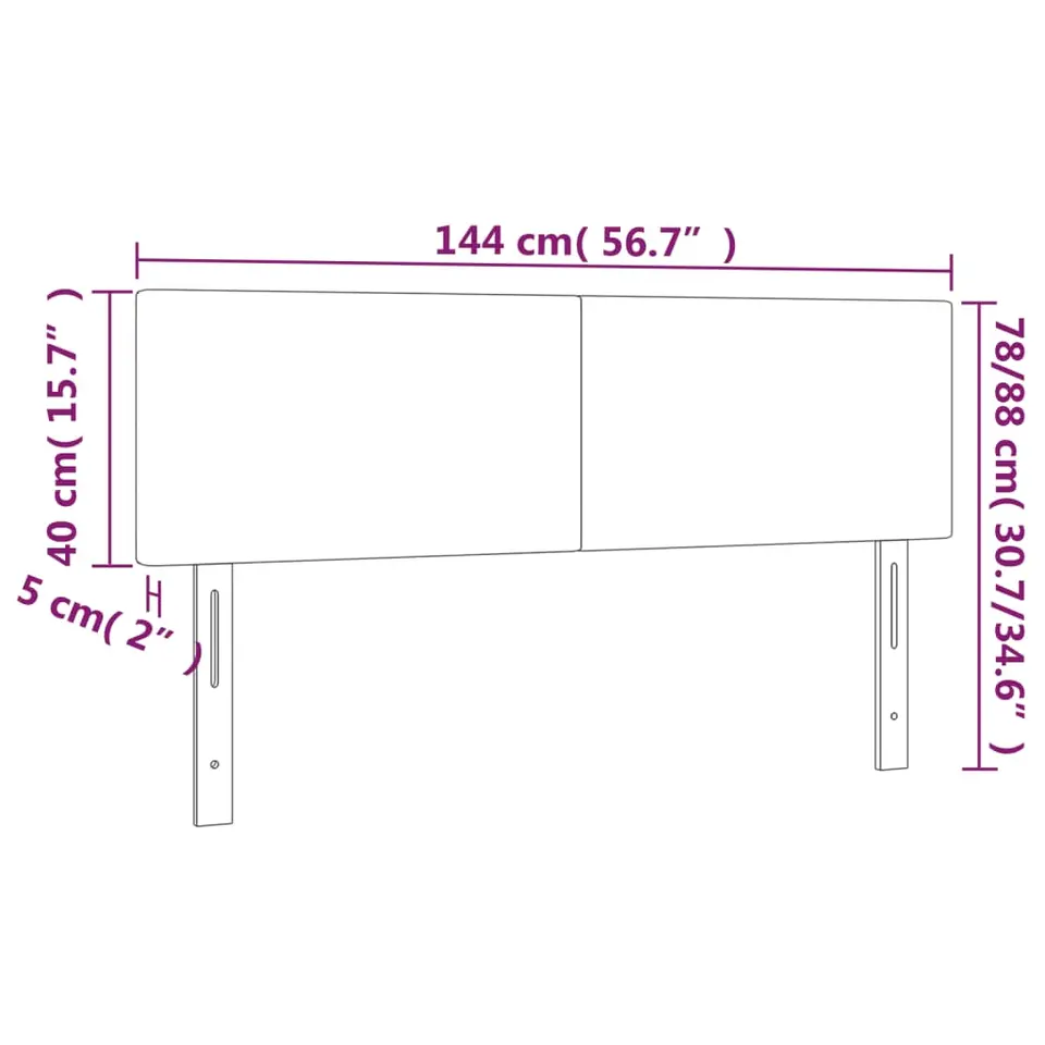 vidaXL - Hoofdbord - Grijs - Fluweel - 144 x 5 x 78/88 cm