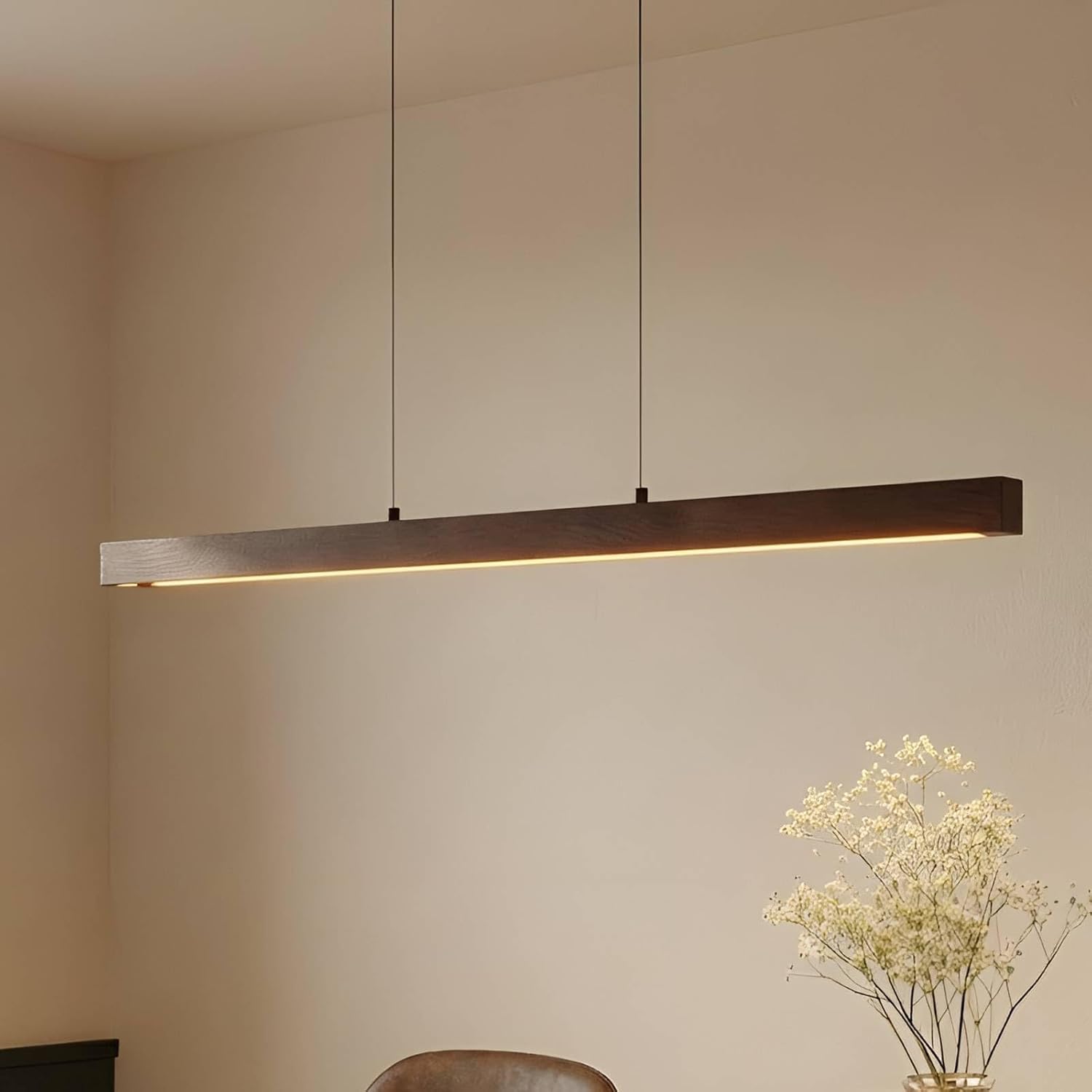 Lucande LED Nihalo dimmbar (Landhaus, Vintage Rustikal) aus Holz (1 flammig) Wohnzimmerleuchte